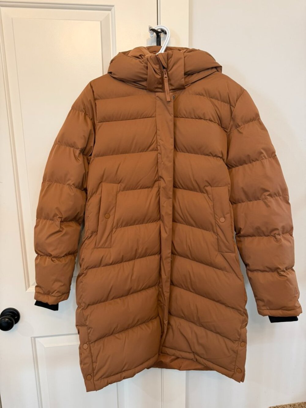 Ripzone Long Puffer Winter Coat Camel Brown Size L | Hooded